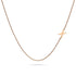 Bold Alphabet Letter Initial Charm Necklace in Rose Gold Tone